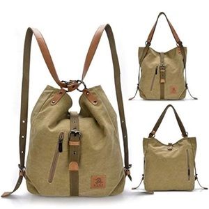 Fularuishi unisex canvas convertible bag backpack